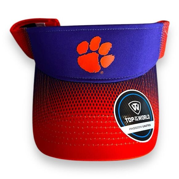 Clemson Tigers Top of the World Orange Visor Hat Adjustable Fit NCAA Sports Fan - Picture 1 of 8